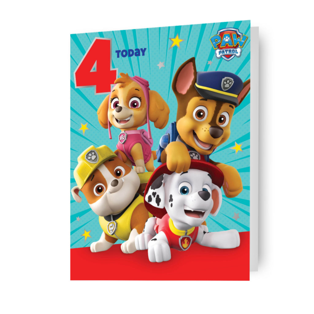 Paw Patrol Age 4 Giant Birthday Card