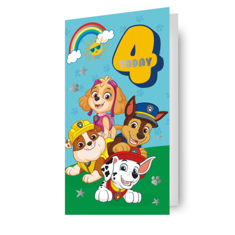 Paw Patrol Birthday Card Age 4