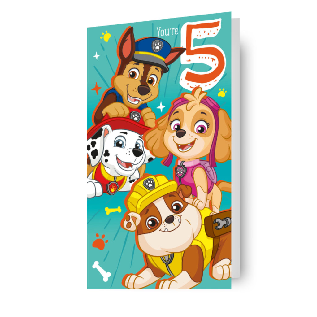 Paw Patrol Age 5 Birthday Card