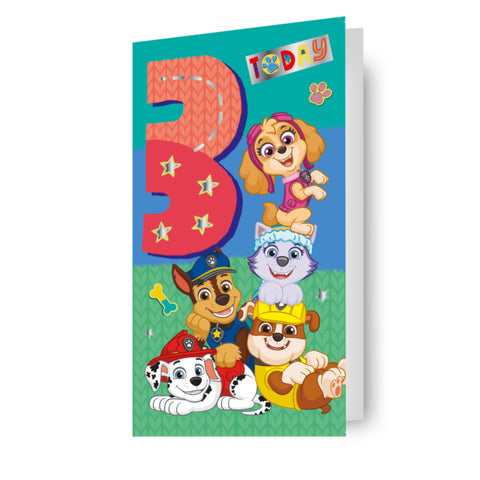 Paw Patrol Age 3 Birthday Card