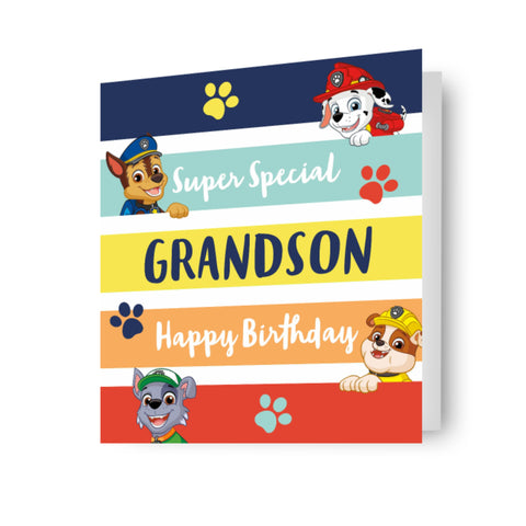 Paw Patrol Grandson Birthday Card