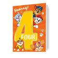Paw Patrol Age 4 Birthday Card