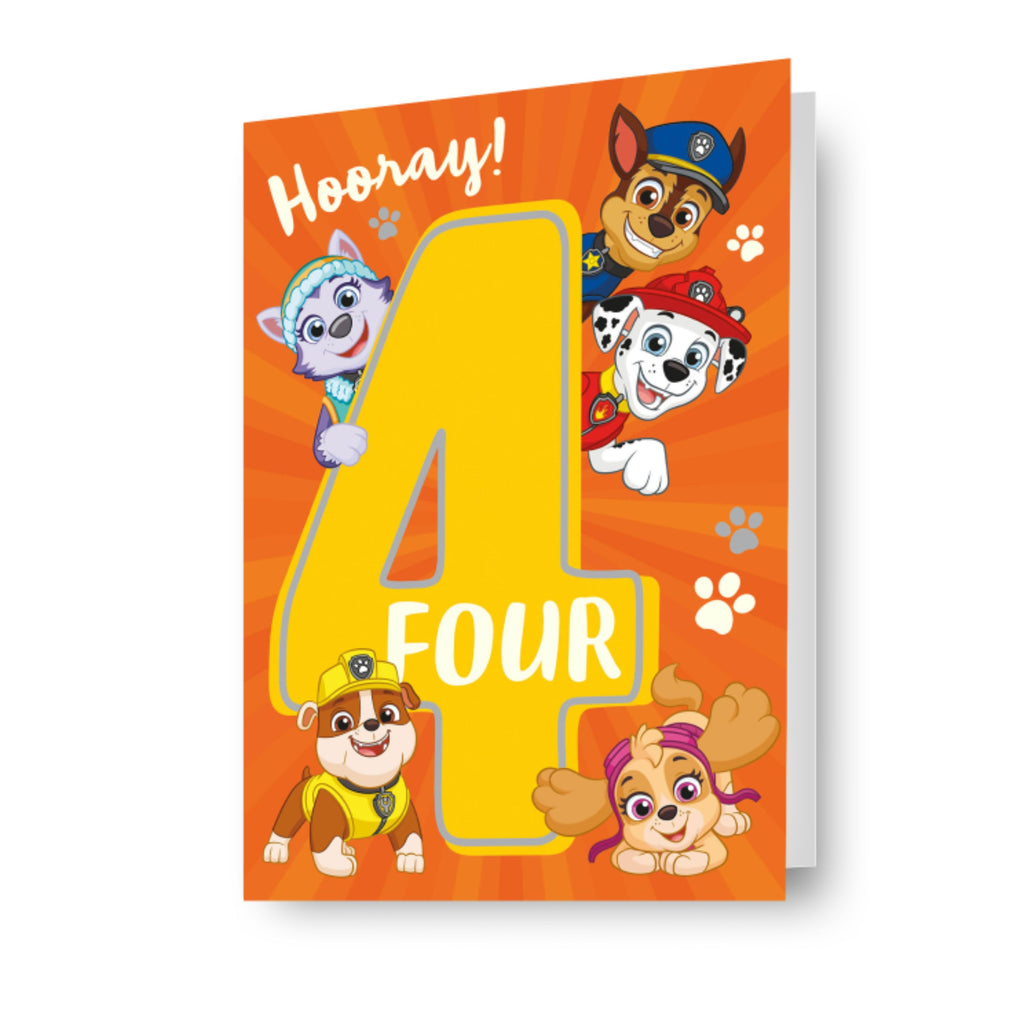Paw Patrol Age 4 Birthday Card