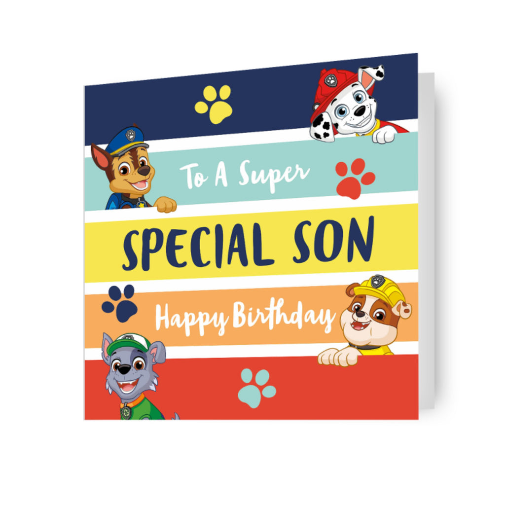 Paw Patrol Birthday Card, To A Super Special Son