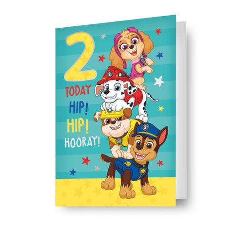 Paw Patrol Birthday Card Age 2