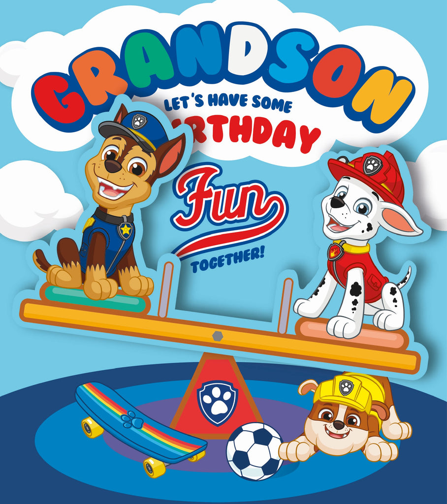 Paw Patrol Grandson Moving Birthday Card