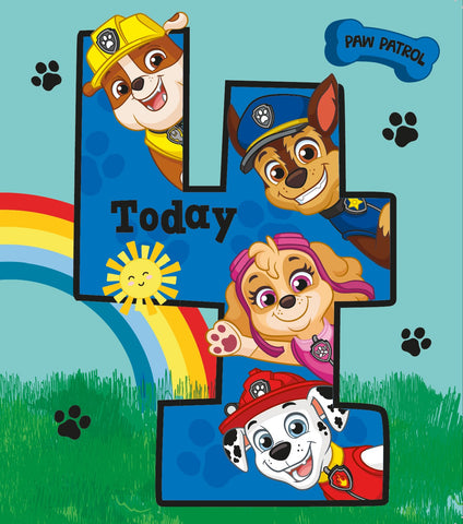 Paw Patrol Leeftijd 4 Verjaardagskaart