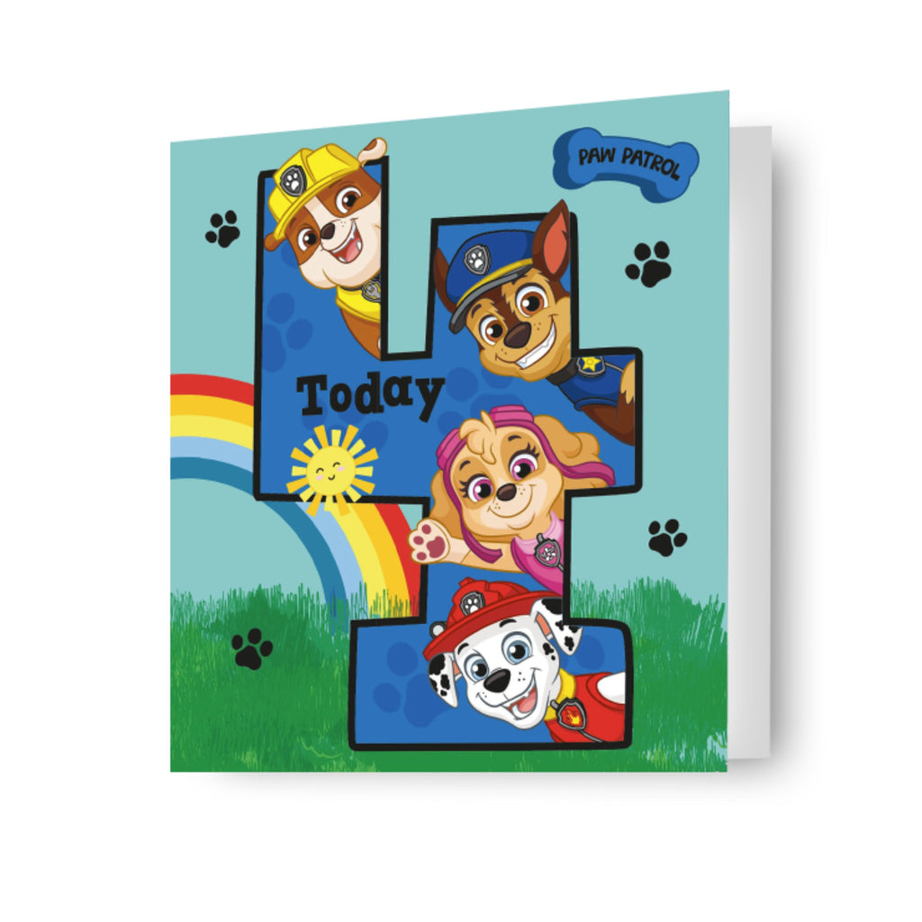 Paw Patrol Age 4 Birthday Card