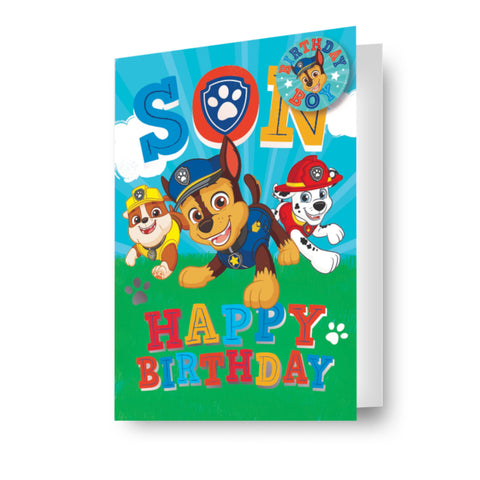 Paw Patrol Son Birthday Card