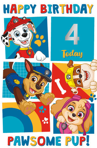 Paw Patrol Leeftijd Sticker Verjaardagskaart