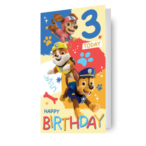 Paw Patrol Age 3 Sticker Birthday Card