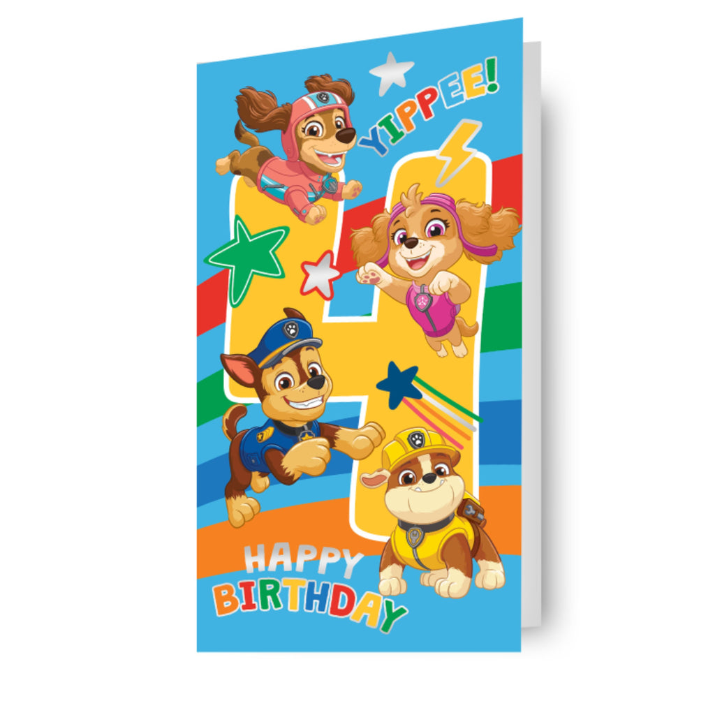 Paw Patrol Age 4 Birthday Card
