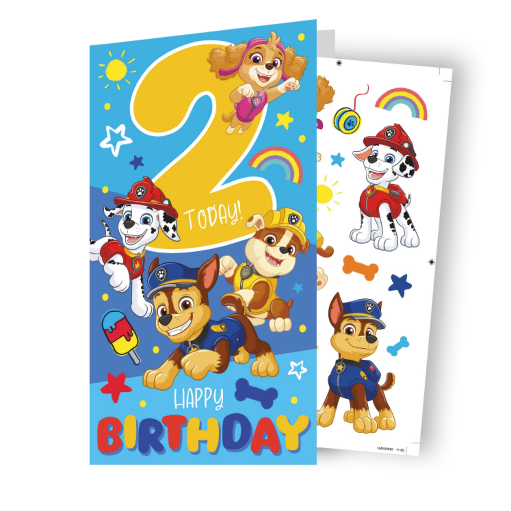 Paw Patrol Age 2 Sticker Birthday Card