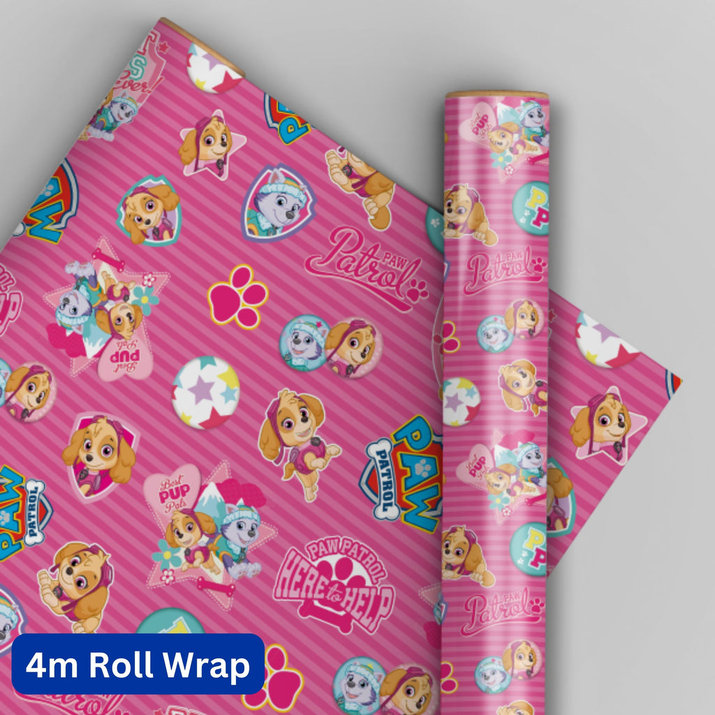 Paw Patrol Roze 4m Rol Inpakpapier