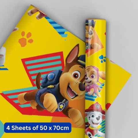 Paw Patrol 4 Sheets & 4 Tags Gift Wrap Bundle