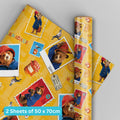 Paddington Bear Gift Wrap 2 fogli e etichette