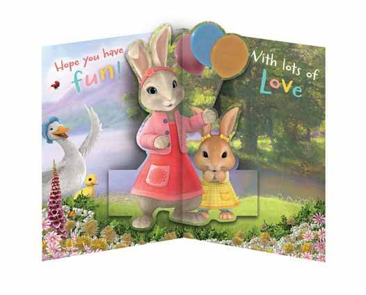 Biglietto d'auguri pop-up per la figlia di Peter Rabbit