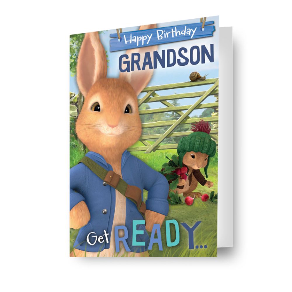 Peter Rabbit Grandson Birthday Card
