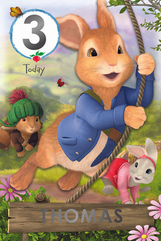 Peter Rabbit Birthday Card, Personalise with Sticker Sheet
