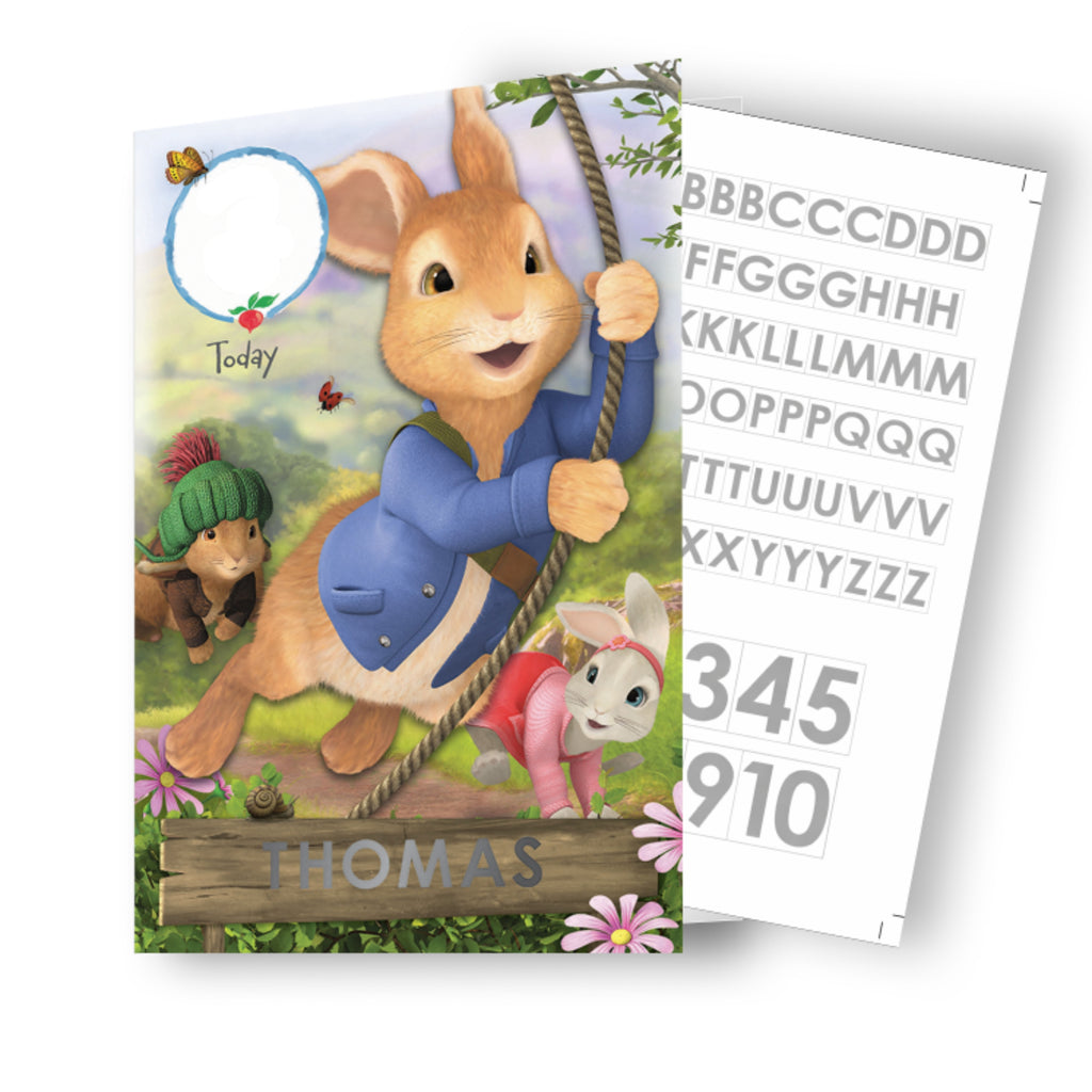 Peter Rabbit Personalise Birthday Card With Sticker Sheet