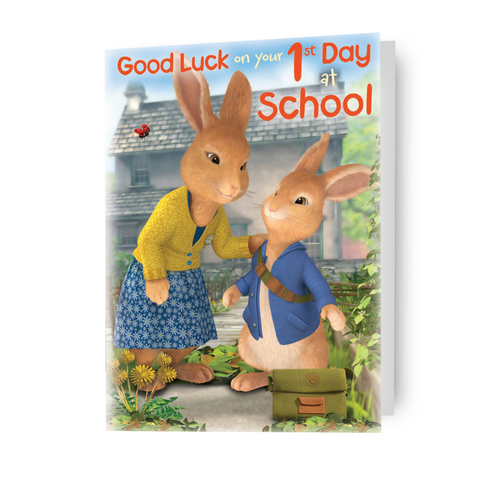 Biglietto di buona fortuna per il tuo primo giorno di scuola Peter Rabbit