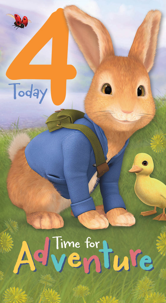 Peter Rabbit Verjaardagskaart 4 Jaar