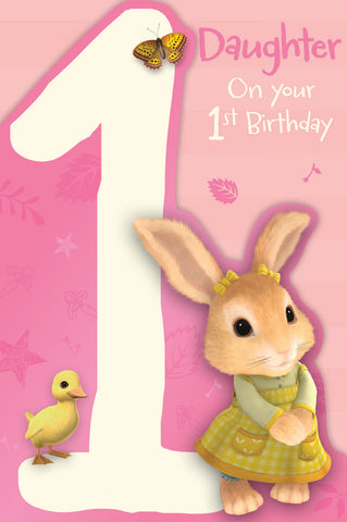 Daughter 1st Birthday Card Peter Rabbit