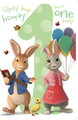 Peter Rabbit 'You're One Today' 1st Birthday Card