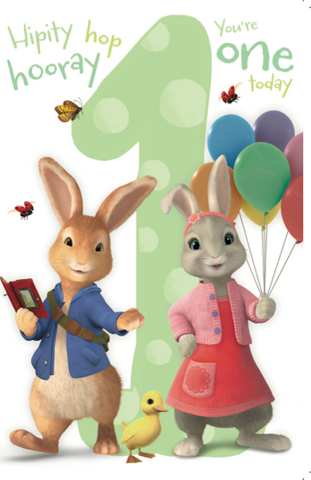 Peter Rabbit 'You're One Today' Birthday Card
