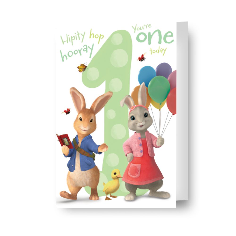 Peter Rabbit Age 1 Birthday Card