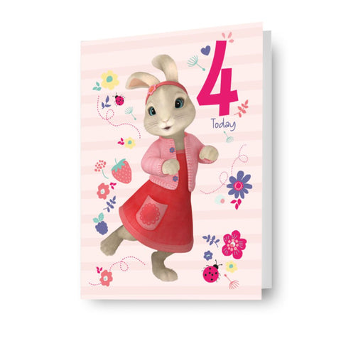 Peter Rabbit Age 4 Birthday Card