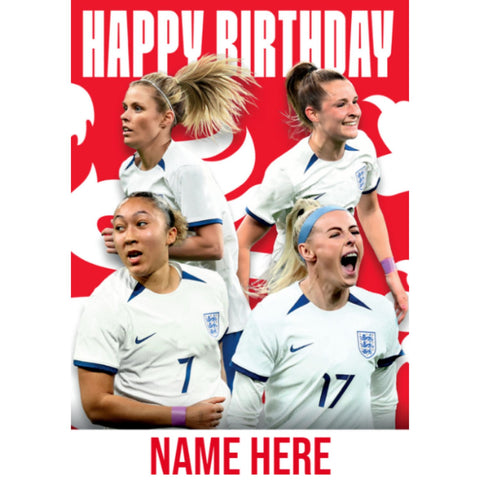 Personalised England Lionesses Birthday Card