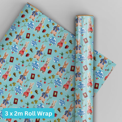 Peter Rabbit 2m Roll Wrapping Paper - 3 Pack Bundle