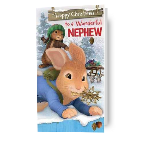 Biglietto natalizio Peter Rabbit nipote