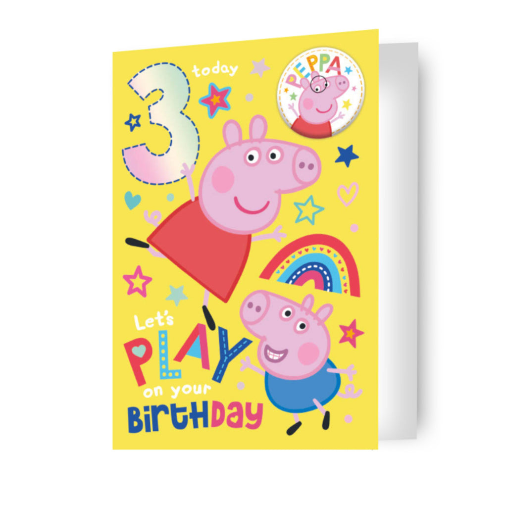 Peppa Pig Age 3 Birthday Card