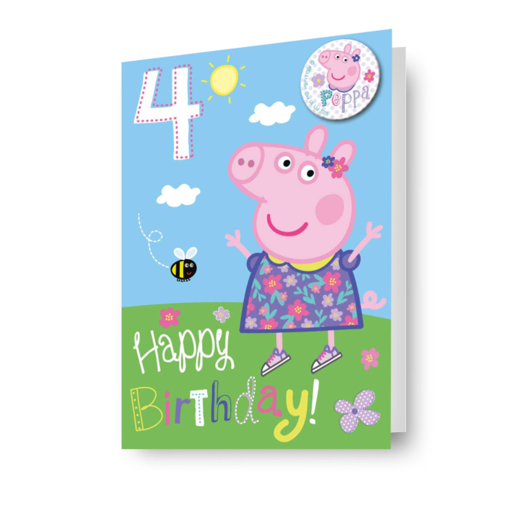 Peppa Pig Age 4 Birthday Card