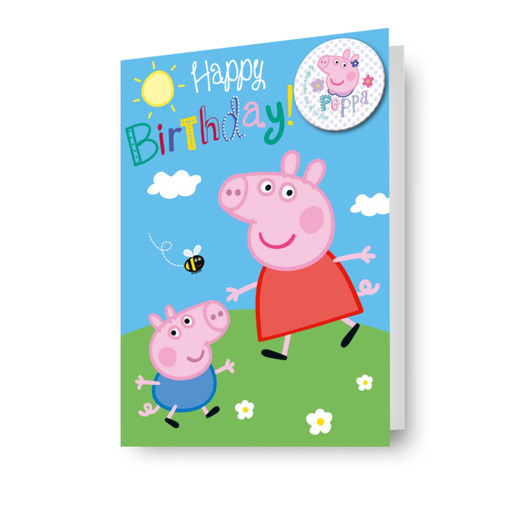 Peppa Pig Happy Birthday Card & Badge