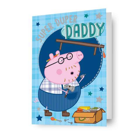 Biglietto d'auguri per papà Super Duper di Peppa Pig