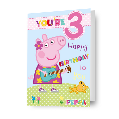 Peppa Pig Verjaardagskaart 3 Jaar