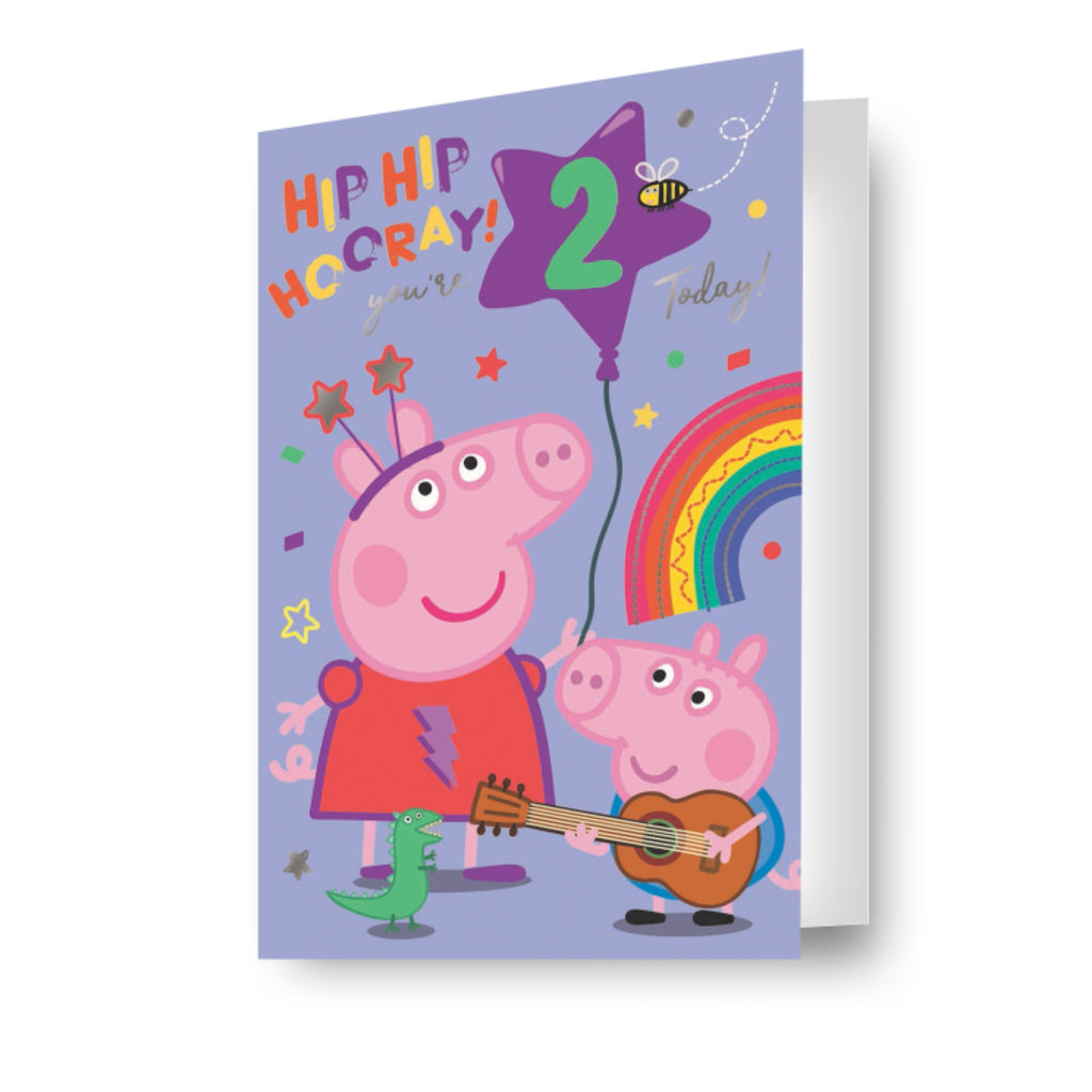 Pegga Pig and George Age 2 Birthday Card