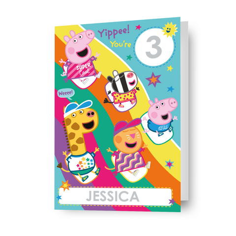 Peppa Pig Personalised Birthday Card With Sticker Sheet