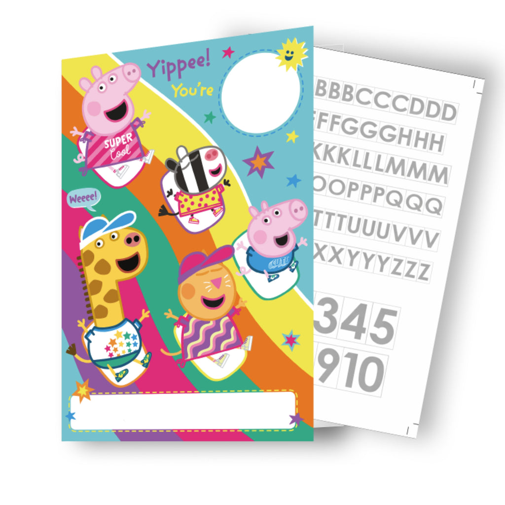 Peppa Pig Personalise Birthday Card With Sticker Sheet