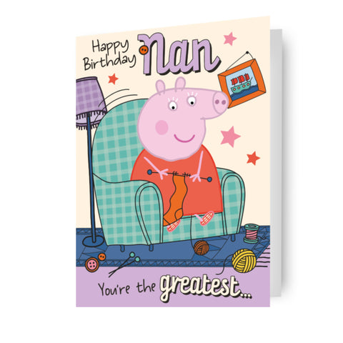 Peppa Pig Birthday Card, Happy Birthday Nan