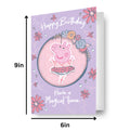 Peppa Pig Girls Birthday Card, Dangling Ballerina