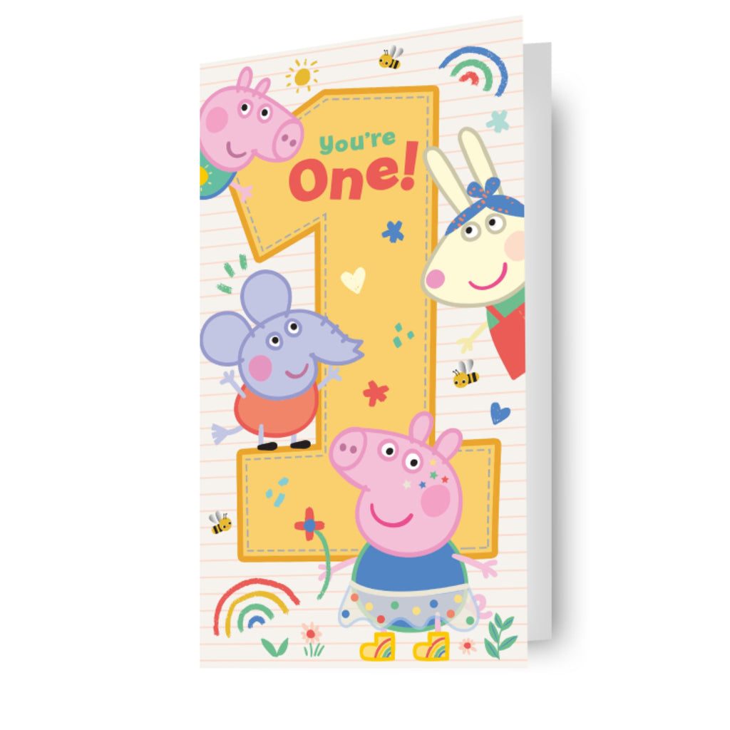Peppa Pig Age 1 Birthday Card