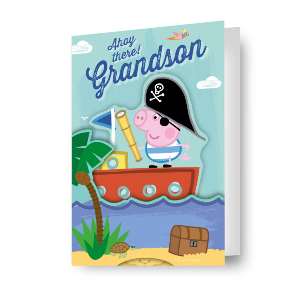 Peppa Pig 'Grandson' Birthday Card