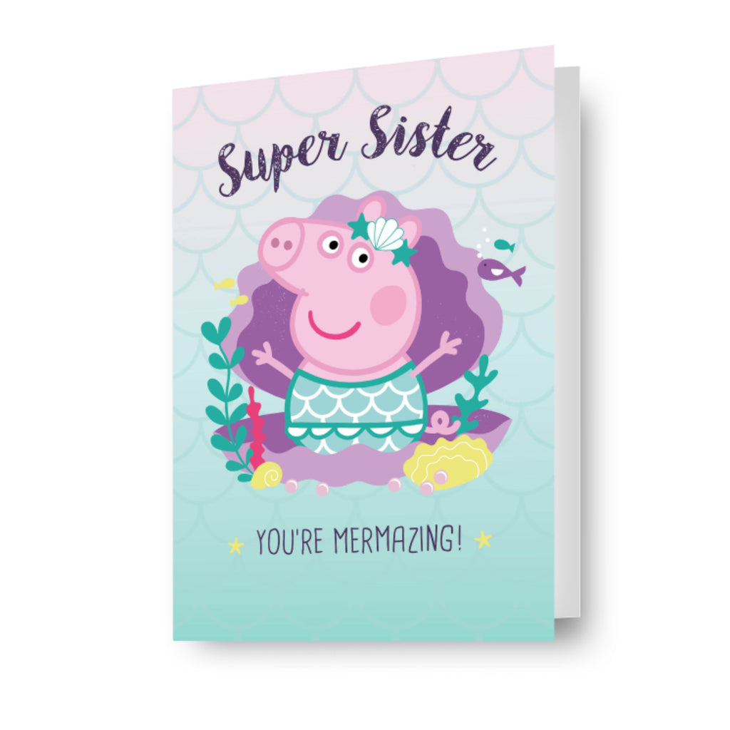 Peppa Pig Sister Birthday Card, Super Sister