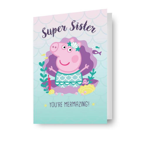 Peppa Pig Sister Birthday Card, Super Sister