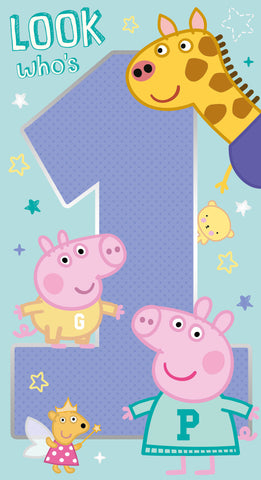 Peppa Pig Age 1 Birthday Card