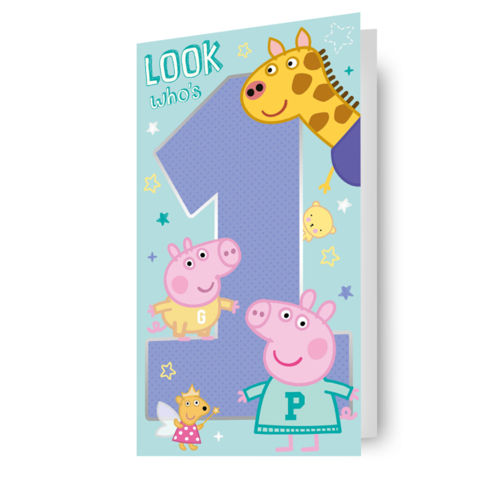 Peppa Pig Age 1 Birthday Card